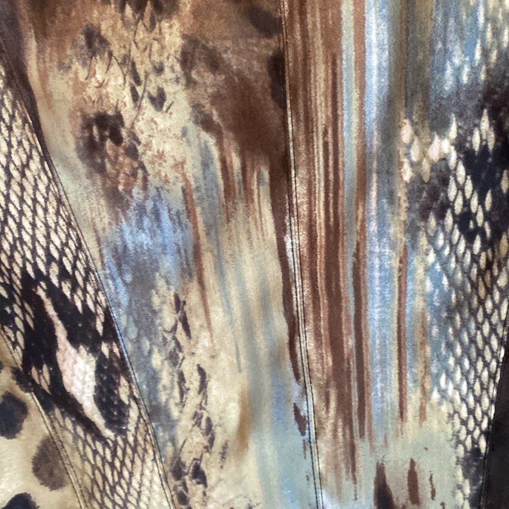 Alberto Makali Brown Tan Blazer with Animal Print/ Size 14 - Picture 6 of 7